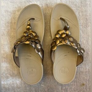 FitFlop Tan/Bronze Flower Sandals